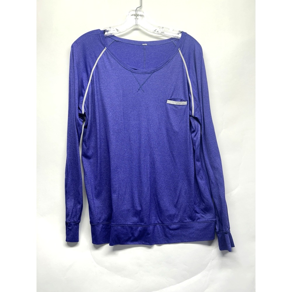 Lululemon Women's Weighltess Crew Heathered Bruised Berry Large (H6)